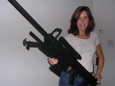 My wife Renee and Halo 2 Sniper....